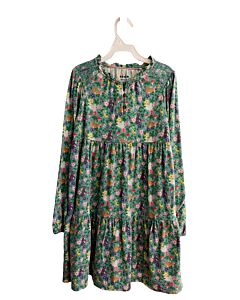 MINI BODEN  GREEN  FLORAL SMOCKED KNIT DRESS
