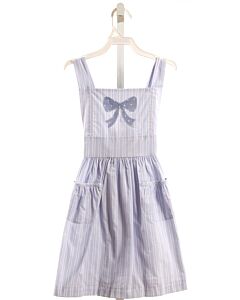 HANNAH KATE  LT BLUE  STRIPED APPLIQUED DRESS