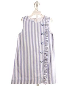 BELLA BLISS  LT BLUE  STRIPED  DRESS WITH RUFFLE
