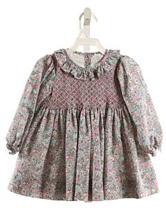 CECIL & LOU  PINK  FLORAL SMOCKED DRESS