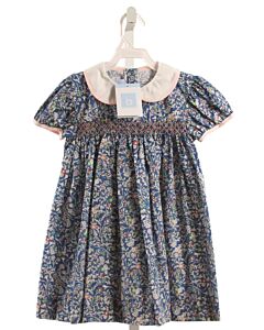 BELLA BLISS  BLUE  FLORAL SMOCKED DRESS