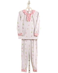 CECIL & LOU  MULTI-COLOR  PRINT  LOUNGEWEAR WITH RUFFLE