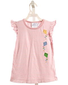 LITTLE ENGLISH  LT PINK  STRIPED APPLIQUED SLEEVELESS SHIRT