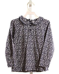 JOJO MAMAN BEBE  NAVY KNIT FLORAL  DRESS SHIRT