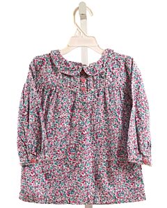 JOJO MAMAN BEBE  PURPLE  FLORAL  DRESS SHIRT WITH PICOT STITCHING