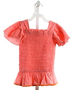 BISBY BY LITTLE ENGLISH  PINK   SMOCKED SHIRT-SS