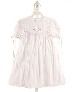 AURALUZ  WHITE   EMBROIDERED DRESS WITH LACE TRIM