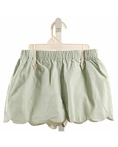 MARY & GRACE  GREEN  GINGHAM  SHORTS