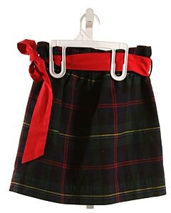 THE BEAUFORT BONNET COMPANY  FOREST GREEN  PLAID  SKIRT WITH BOW