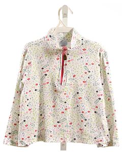 BELLA BLISS  WHITE  FLORAL  KNIT LS SHIRT