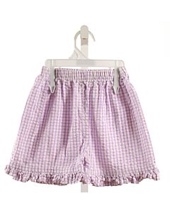 ZUCCINI  LAVENDER SEERSUCKER GINGHAM  SHORTS WITH RUFFLE