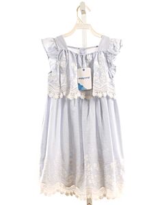 MAYORAL  LT BLUE  FLORAL EMBROIDERED DRESS