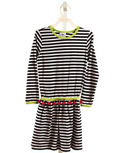 FLORENCE EISEMAN  NAVY  STRIPED  KNIT DRESS