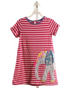 MINI BODEN  HOT PINK  STRIPED APPLIQUED KNIT DRESS