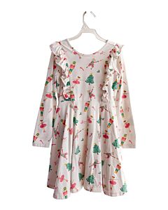 POSH PICKLE  WHITE  PRINT  KNIT DRESS WITH RUFFLE