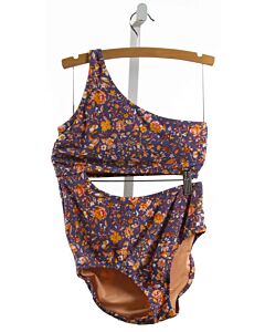 CREWCUTS  PURPLE  FLORAL  1-PIECE SWIMSUIT