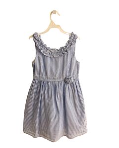 LILLY PULITZER  BLUE SEERSUCKER STRIPED  DRESS WITH RUFFLE