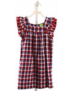 CLASSIC WHIMSY  RED SEERSUCKER GINGHAM  DRESS