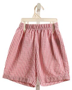 BELLA BLISS  RED SEERSUCKER STRIPED  SHORTS