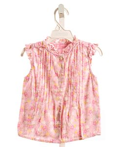 LILLY PULITZER  PINK  FLORAL  SLEEVELESS SHIRT