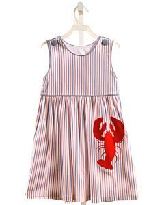 TRUE  MULTI-COLOR  STRIPED APPLIQUED KNIT DRESS