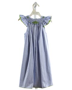 VIVE LA FETE  CHAMBRAY   SMOCKED DRESS WITH RIC RAC