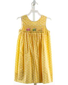 AMANDA REMEMBERED  YELLOW  POLKA DOT SMOCKED DRESS