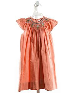 ORIENT EXPRESSED  ORANGE  MICROCHECK SMOCKED DRESS