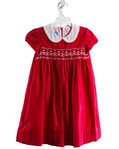 ANAVINI  HOT PINK CORDUROY  SMOCKED DRESS