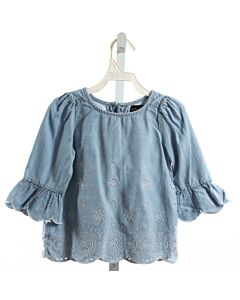 CYNTHIA ROWLEY  CHAMBRAY    SHIRT-LS WITH EYELET TRIM