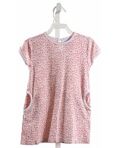 BELLA BLISS  PINK  FLORAL  KNIT DRESS WITH PICOT STITCHING