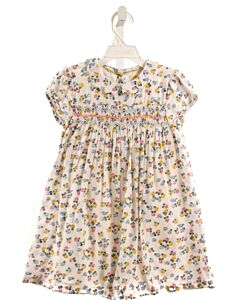 BABY BODEN  WHITE  FLORAL SMOCKED DRESS