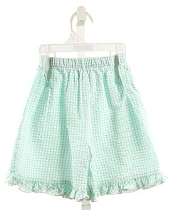 BAILEY BOYS  MINT SEERSUCKER WINDOWPANE  SHORTS WITH RUFFLE