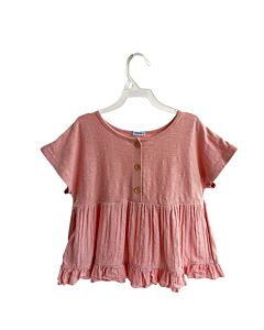 MAYORAL  PINK    KNIT SS SHIRT WITH RUFFLE