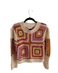 MOON RIVER  MULTI-COLOR KNIT   SWEATER