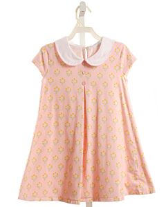 SERENDIPITY  PINK  FLORAL  KNIT DRESS WITH PICOT STITCHING