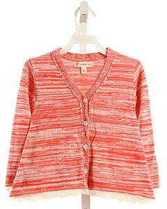 TUCKER & TATE  HOT PINK    CARDIGAN WITH LACE TRIM