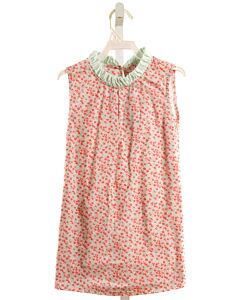 TWO GIRLS AND A BOY  RED  FLORAL  DRESS WITH RUFFLE