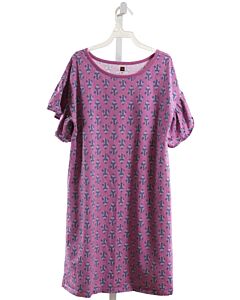 TEA  PURPLE  FLORAL  KNIT DRESS