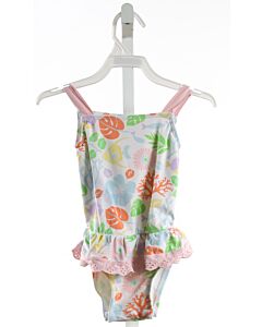 THE BEAUFORT BONNET COMPANY  WHITE  FLORAL  1-PIECE SWIMSUIT WITH EYELET TRIM