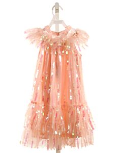 LOLA + THE BOYS LT PINK TULLE SEQUINED PARTY DRESS