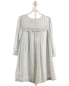 THE OAKS APPAREL   LT BLUE  GINGHAM  DRESS WITH RUFFLE