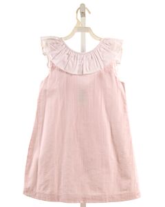 THE OAKS APPAREL   LT PINK SEERSUCKER STRIPED  DRESS WITH RUFFLE