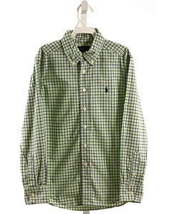 RALPH LAUREN  GREEN  PLAID  DRESS SHIRT