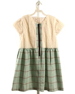 VIGNETTE  BLUE WOOL PLAID  DRESS