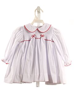 THE BEAUFORT BONNET COMPANY  WHITE   SMOCKED DRESS WITH PICOT STITCHING