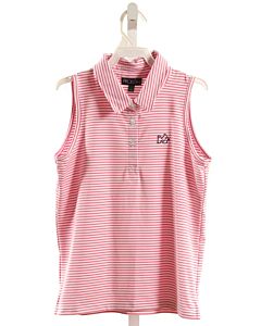 PRODOH  HOT PINK KNIT STRIPED  SLEEVELESS SHIRT