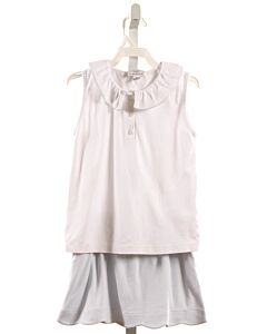 THE PROPER PEONY  WHITE    2-PIECE OUTFIT WITH PICOT STITCHING