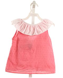 BELLA BLISS  PINK  SWISS DOT  SLEEVELESS SHIRT WITH RUFFLE