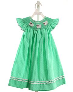 SOUTHERN SMOCKED COMPANY  MINT  POLKA DOT SMOCKED DRESS